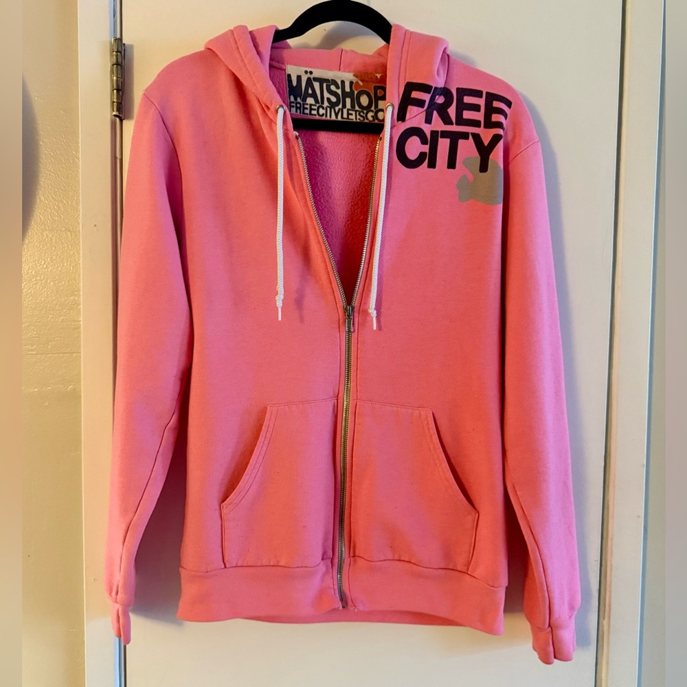 Free City Pink Zip Up Hoodie